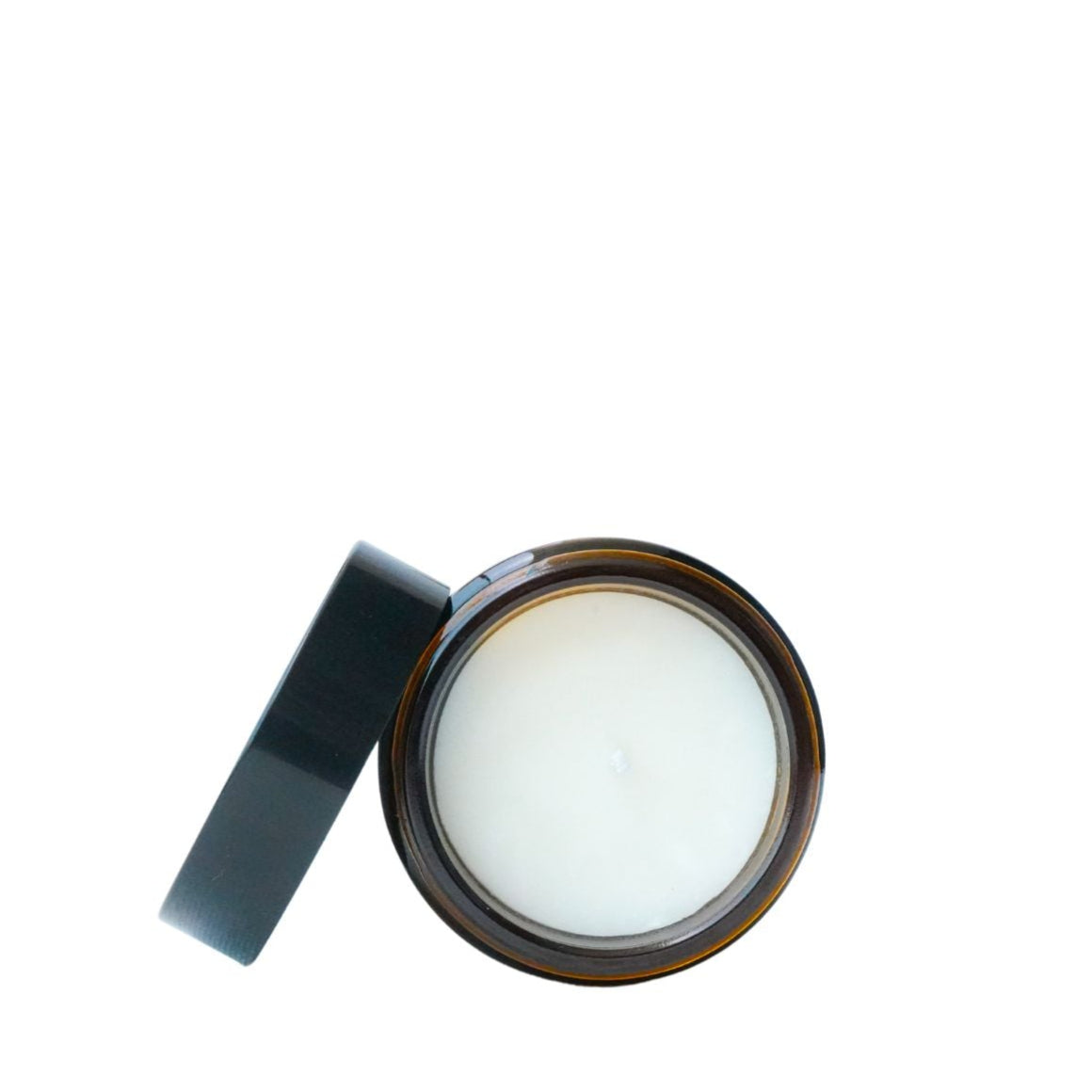 High-end cinnamon vanilla candle in minimalist packaging, crafted from coconut wax